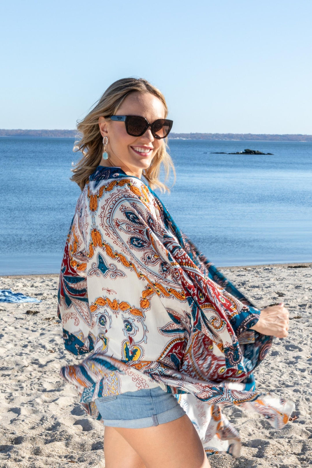 Regal Medallion Printed Midi Duster Kimono