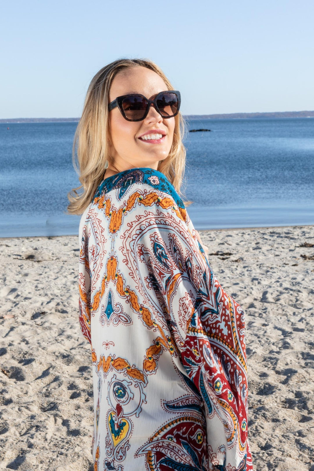 Regal Medallion Printed Midi Duster Kimono