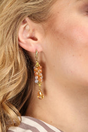Cluster Bead Dangle Drop Earrings