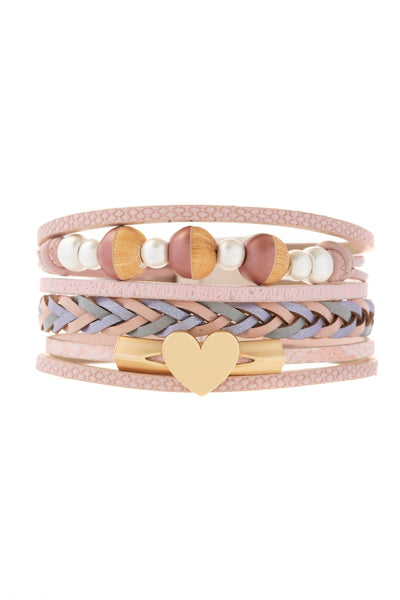Wooden Beads Leather Bracelet
