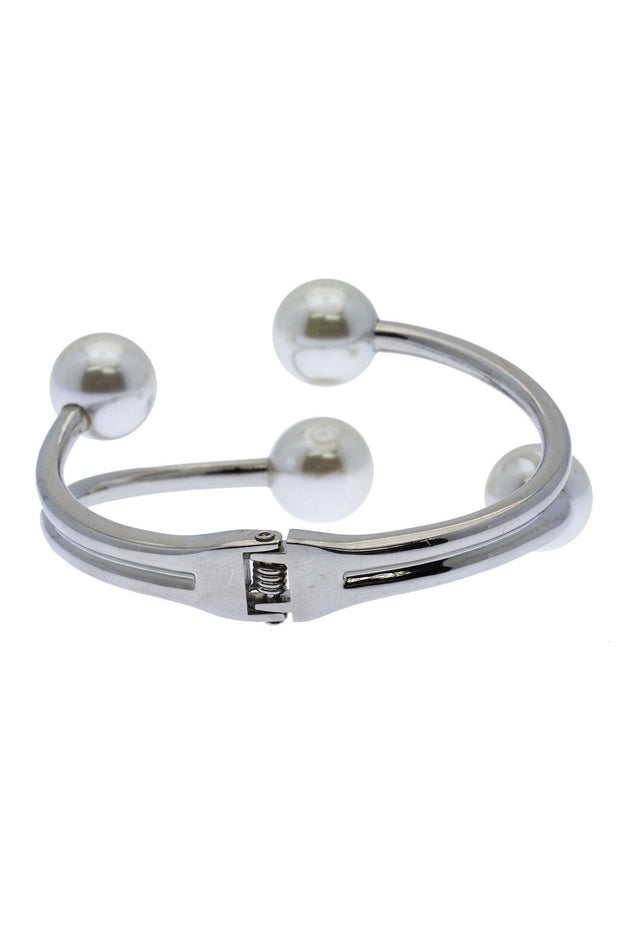 Hinged Pearl Cuff Bracelet