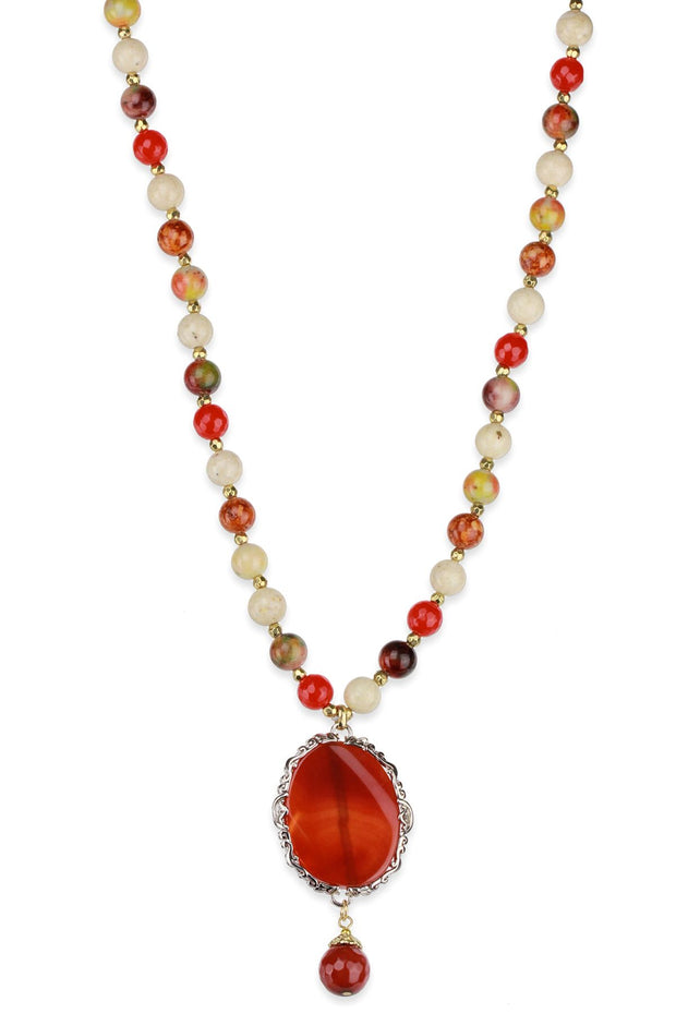 Long Coral Multi Necklace