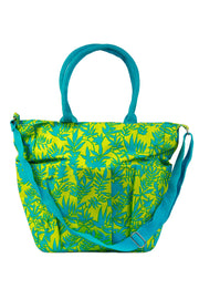 Yellow and Turquoise Coral Weekender Bag