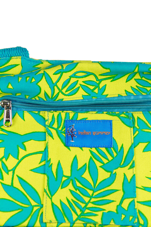 Yellow and Turquoise Coral Weekender Bag