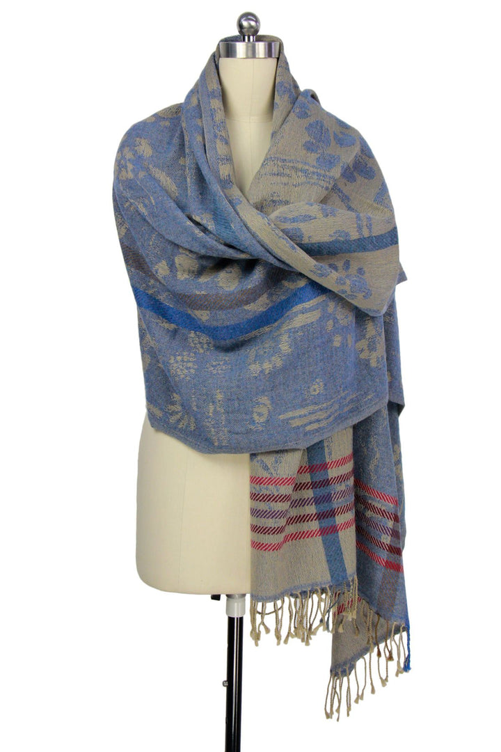 Reversible Denim Mixed Print Scarf