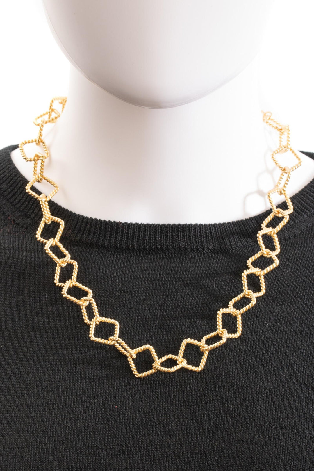 Twisted Diamond Chain Link Necklace