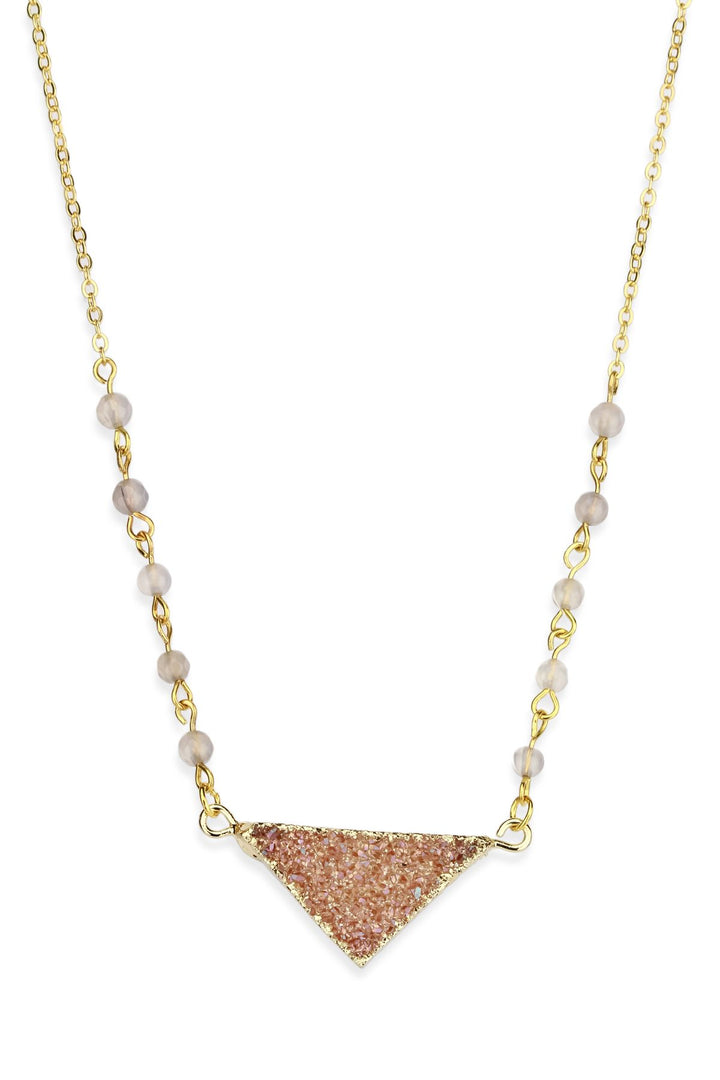 Triangle Pendant Druzy Necklace