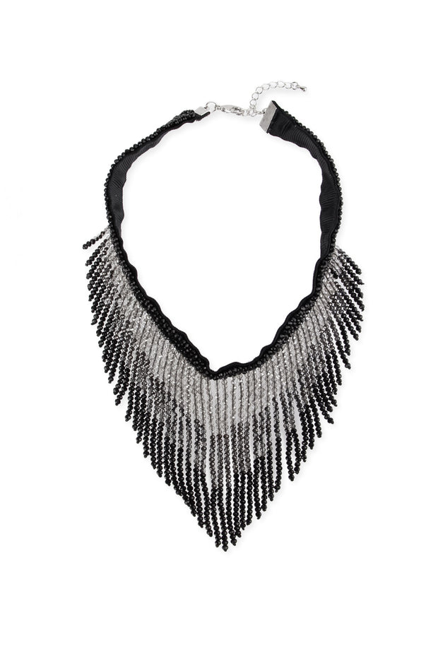 Striking Crystal Beaded Statement Choker Necklace