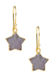 Star Charm Drop Druzy Earrings