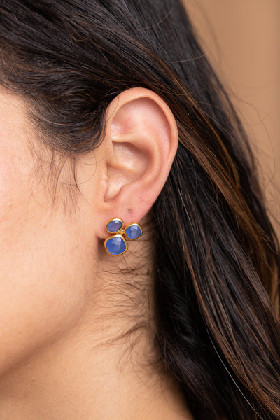 Triplicity Gemstone Stud Earrings