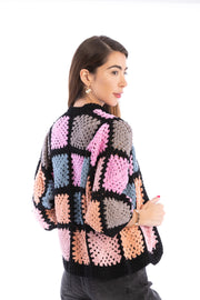 Modern Pastel Crochet Squared Short Jacket