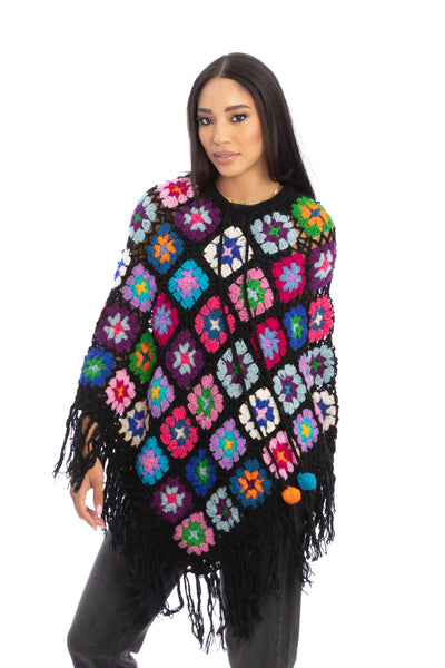Granny Fringe Crochet Poncho