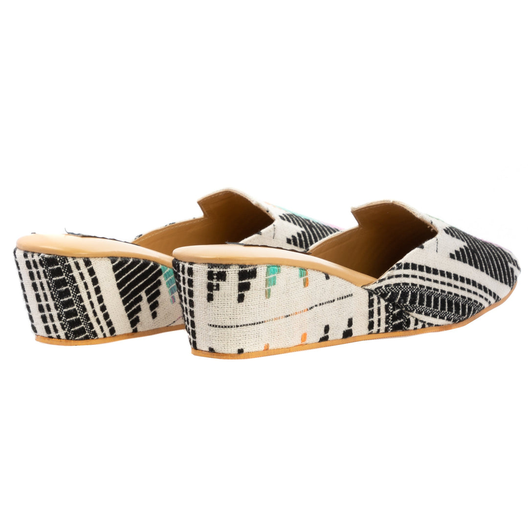 Black and White Aztec Print Mules