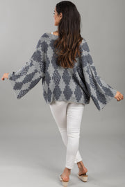 Jacquard Rhinestone Sweater