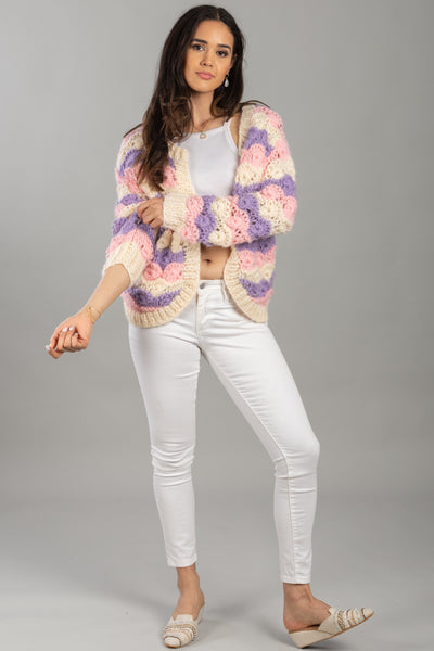 Knitted Pastel Rolling Hills Cardigan