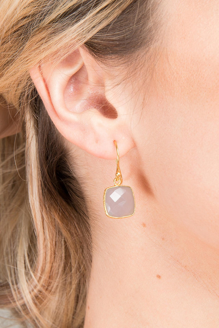 Cushion Gemstone Earring