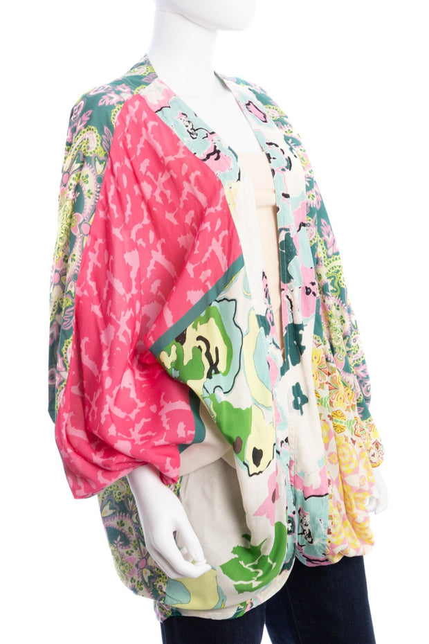 Multicolored Mixed Patterned Kimono