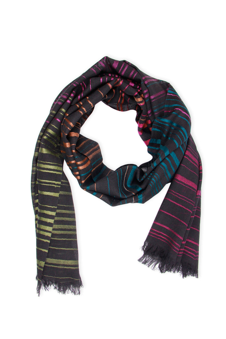 Multi Colored Striped Scarf