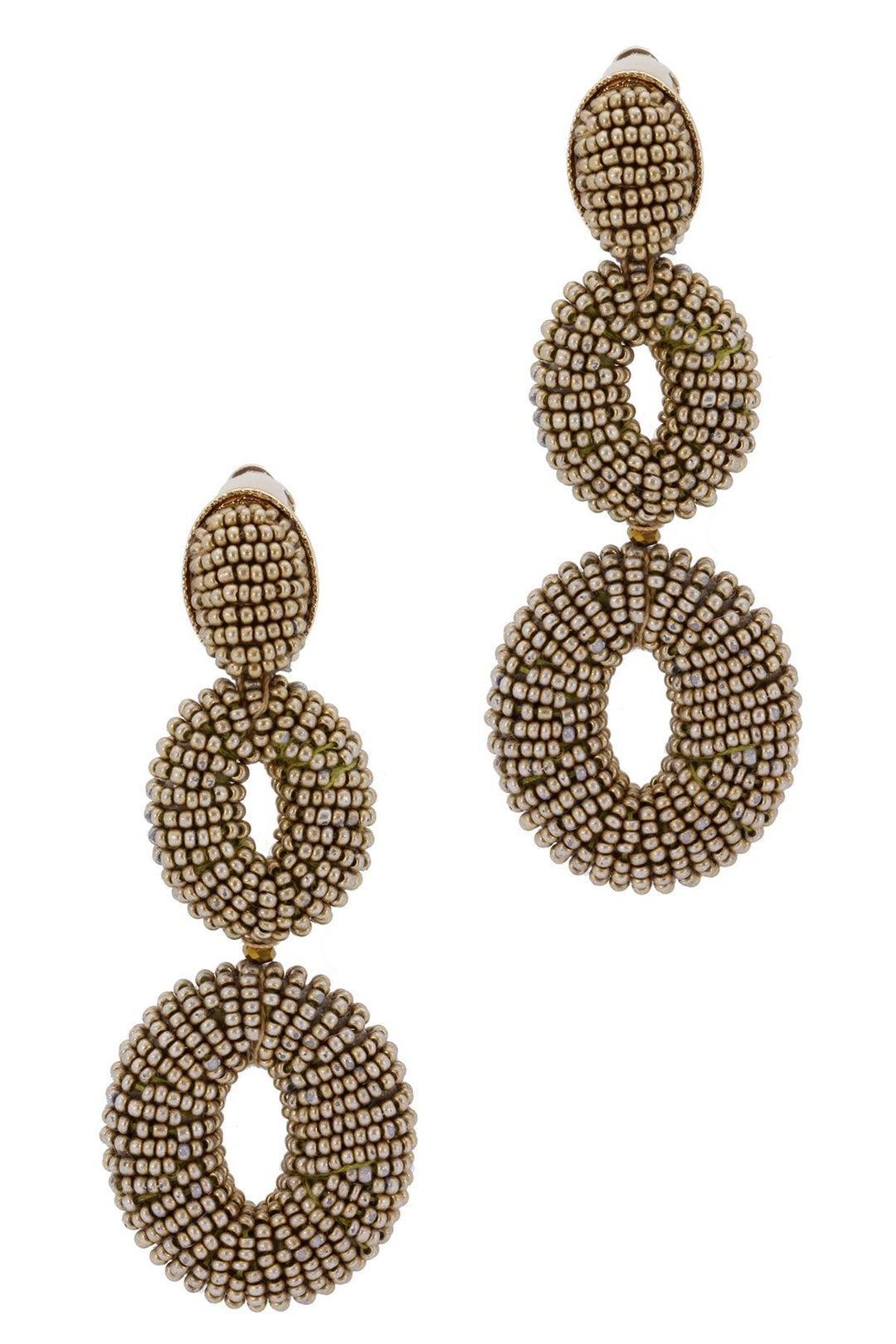 Gold Beaded Statement Earring