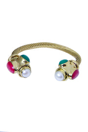 Multicolor Stone Cuff Bracelet