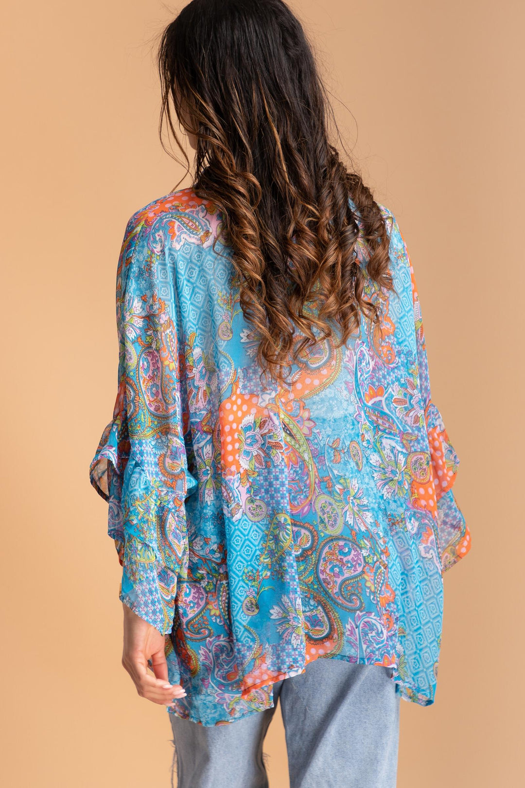 Marius Short Turquoise Kimono