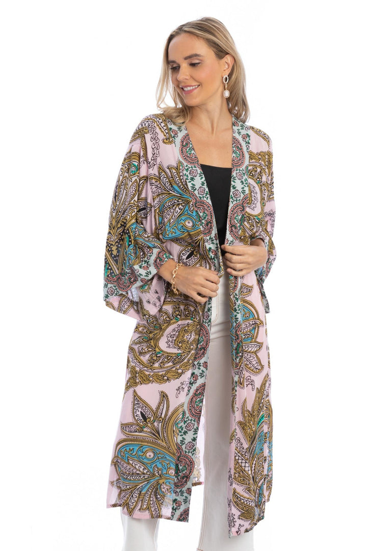 Regal Medallion Printed Midi Duster Kimono