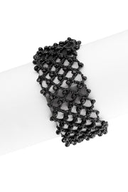 Crystal Crochet Cuff Bracelet