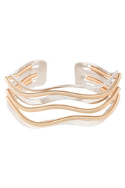 Two Tone Cable Cuff Bracelet