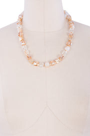 Faceted Bead and Stone Necklace